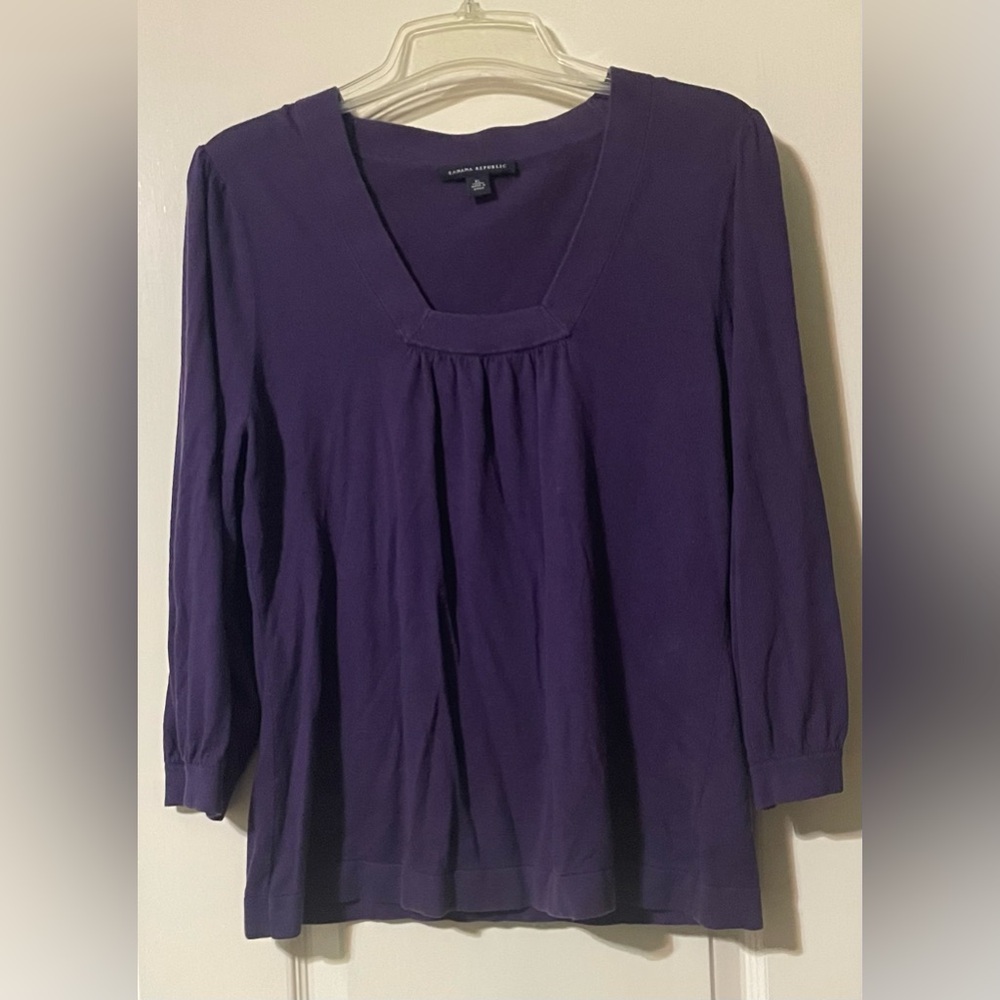Banana Republic Women’s Silk/Cotton 3/4 Sleeves Sweater Top XL